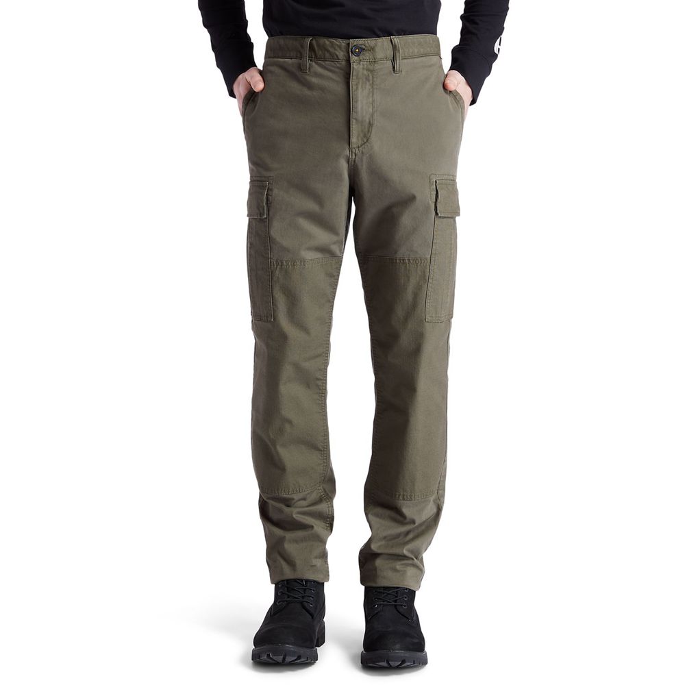 Timberland Mens Pants Profile Lake Relaxed-Fit Cargo - Olive - India GF1589647